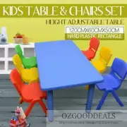 120CM Kids Large Toddler Activity Study Dining Playing Table Desk & 6 8 Chairs