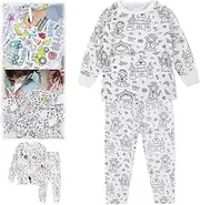 [Generic] Funny DIY Hand Painted Homewear Set, 2025 New DIY Hand Painted Homewear Set, DIY Color Your Own Pajamas You Can Color (7T,Color-1)