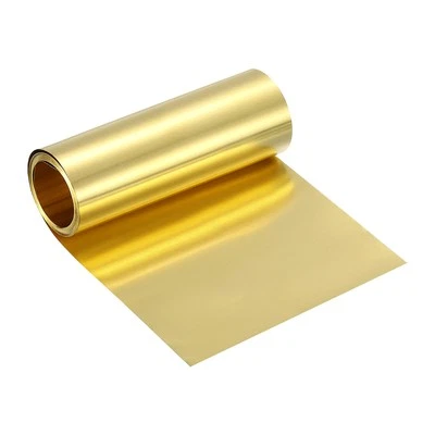 Brass Sheet Roll, 0.02 x 100 x 3000mm Metal Flashing Brass Foil Roll, Gold
