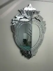 Venetian Heart Shaped Mirror Hanging Art Framed Bathroom 63x94cm