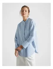 [Fine Day] Bib Front Shirt in Light Blue