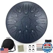Steel Tongue Drum, 12 Inch 13 Notes Rain Drum for Outside, Hand Pan Drum with
