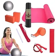 Yoga Set for Beginners - Yoga Workout Mat with Carrying Bag,Includes Resistance Band, Stretch Band, Exercise Equipment for Pilates and Fitness