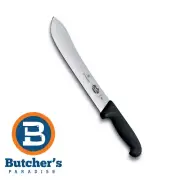 Butcher's Victorinox Black Bullnose Round Tip Steak Knife Fibrox 31cm | 5740331
