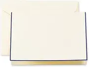 Crane & Co. Regent Blue Bordered Ecruwhite Note (CF1438), Pack of 10