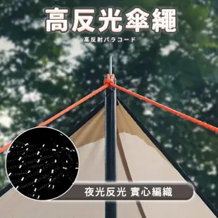 【悠遊露】2M四入組 調節式反光營繩 繩寬4mm(綑綁繩/固定繩/露營)