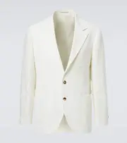 [Brunello Cucinelli] Brunello Cucinelli Single-breasted linen blazer AU 102 white