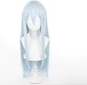Tongtta Hinomori Shizuku Cosplay Wig Long Straight Anime Hair with Bangs Halloween Party Wigs For Women Girls (Light Blue)