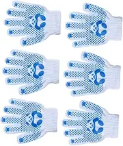 Mipcase 3Pairs Durable Polyester Cotton Protective Gloves for Work of Comfortable Hand Protection Gloves for Ages for Digging and Outdoor Activities