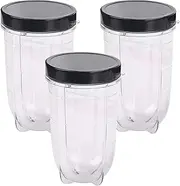Magic Bullet Replacement Cups 3 Pack 16oz Replacement Cup with Lid Compatible with Magic Bullet 250W Blender Juicer