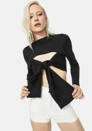 Midnight Sugar Rush Tie Front Crop Top