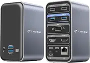 USB C Docking Station Dual Monitor for MacBook Pro, 13-in-2 Triple Display Laptop Docking Station, USB-C Hub for MacBook Pro/Air Dock with 2 4K HDMI, VGA, PD3.0, RJ45, 6 USB, 3.5mm Audio