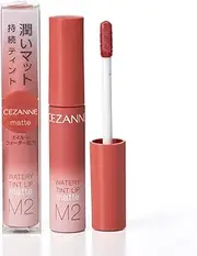 Cezanne Watery Tint Lip Mat M2 Warm Orange 0.1 oz (4.0 g) Tint Formula Matte Lip