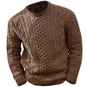 Men's Sweater Dress Sweater Pullover Sweater Jumper Knit Sweater Ribbed Cable Knit Cropped Knitted Crew Neck Modern Contemporary Daily Wear Going out Clothing