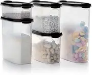 [Tupperware] Brand Modular Mates Super Oval Container Set - 5 Dry Food Storage Containers with Lids - Airtight, Dishwasher Safe & BPA Free