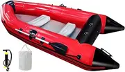 10 ft Dinghy Boats, 3-4 Persons Inflatable Boat Fishing Kayak Raft Sport Boat for Adults with Paddles Air Pump Carry Bag