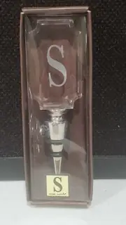 MUDPIE Cosmopolitan Home "S" Engraved Bottle Topper NIB