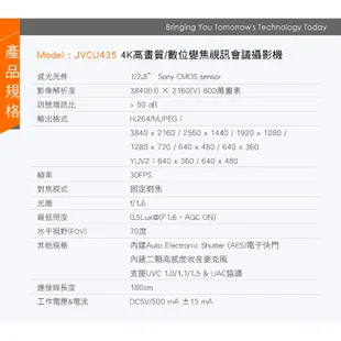 【j5create 凱捷】4K高畫質/數位變焦視訊會議直播攝影機Webcam - JVCU435 網路攝影機