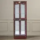 Brown Lighted Glass 3-Sided Corner Display Curio Cabinet Furniture Home Living