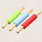 6xSilicone Rolling Pin Pizza Maker Rolling Dowel Roller Red