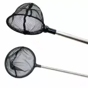 Round Fish Net For Aquarium Long Telescopic Handle Small Nylon Tank Scoop 3" 6"