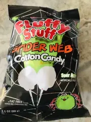 ShipN24Hours. New-Halloween Spider Web Cotton Candy. Sour Apple 2.1 oz