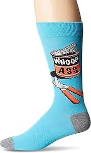 [K. Bell] Men's Funny Jokes & Wordplay Crew Socks-1 Pairs-Cool & Fun Pop Culture Gifts