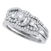1/2CT-Diamond 3-STONE BRIDAL SET
