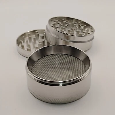 Tobacco Herb SILVER Pre Roll Grinder 4 Layer Muller Grinder Metal