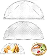 Doyime Half Moon Pork Cutlet Netting (Set of 2) Oil Cutting Net, For Frying Pots, Tonkatsu Net, Half Moon, Multifunctional, High Temperature Resistant, Dishwasher Safe, Stainless Steel, Durable