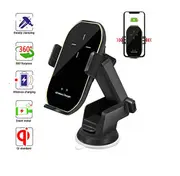 Catzon A7 Wireless Car Charger Mount Automatic Clamping IR Holder 10W Fast Charging for iPhone Samsung(Silver)