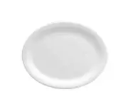 Oneida F8000000345 Buffalo Bright White 10" Oval Porcelain Platter - 1 Doz