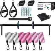 Pilates Kit for Home Workouts,Pilates Kit for Home Workouts with Resistance Bands | Portable Home Gym Pilates Bar Kit Fitness Equipment for Full Body Training Women