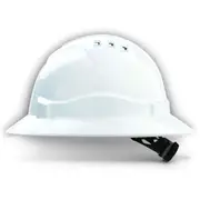Hard Hat Vented Full Brim Rachet Harness Pro Choice V6 - WHITE HHV6FB-W