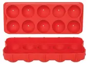 Appetito Round Ice Cube Tray Silicone Red