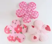60 Baby Pink 1.5" Fabric Flower Applique/dots/floral/heart/sewing/trim/bow H230