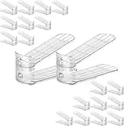 Uni HIMO 20 PACK Shoe Stacker Shoe Rack Organizer for Closet Space Saver Storage Shoe Holder Organization,Transparent