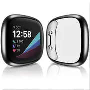 Black Fitbit Versa 3 / Sense Case Cover Screen Protector Full Coverage Watch