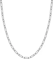 [JewelryWeb] 925 Sterling Silver Rhodium Plated 4.35mm Smooth and Twisted Paperclip Lobster Claw Closure Lock Bracelet 19 Centimeters Link-Bracelet for Women