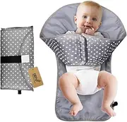 iZiv Portable Clean Hands Changing Pad, 3-in-1 Diaper Clutch, Changing Station, Diaper-Time Playmat with Redirection Barrier for Use with Infants, Babies and Toddlers (Grey)