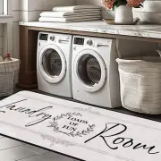 Laundry Room Rug Runner, 20"X47" Machine Washable Modern Solid Design Non-Slip M