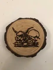 2.5” Hand Burned Pyrography Magnet -Original Composition “Cowboy Country”