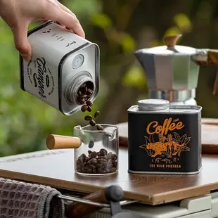 新品咖啡豆密封罐戶外便攜單向排氣馬口鐵盒食品級儲存罐