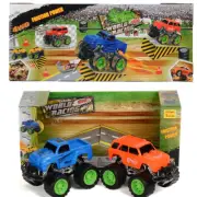 x2 Mini Push and Go Friction With Big Wheel Truck Toy Cars For Kid Birthday Gift
