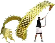 Dragon Dance Silk Domineering Fitness Dragon Folk Dance Dragon Swing Ribbon Outdoor Flinging Fitness Dragon Dance for Improve Physical Fitness (Color : Green, Size : 8M)