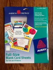 Avery #3267- White Full Size Card Sheets for Ink Jet Printers 8.5 X 11"