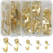 9 Sizes Gold Picture Hanging Hooks on Drywall for Pictures Clock, 160pcs