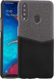 Card Wallet Plastic Phone Case Compatible with Samsung Galaxy A20S. Fabric