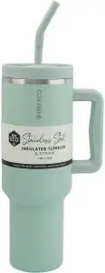 Ever Eco Insulated Tumbler with Handle & Straw Sage 1.18L
