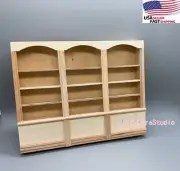 1/12 Dollhouse Miniature Bookcase Bookshelf Library Furniture Cabinet Display
